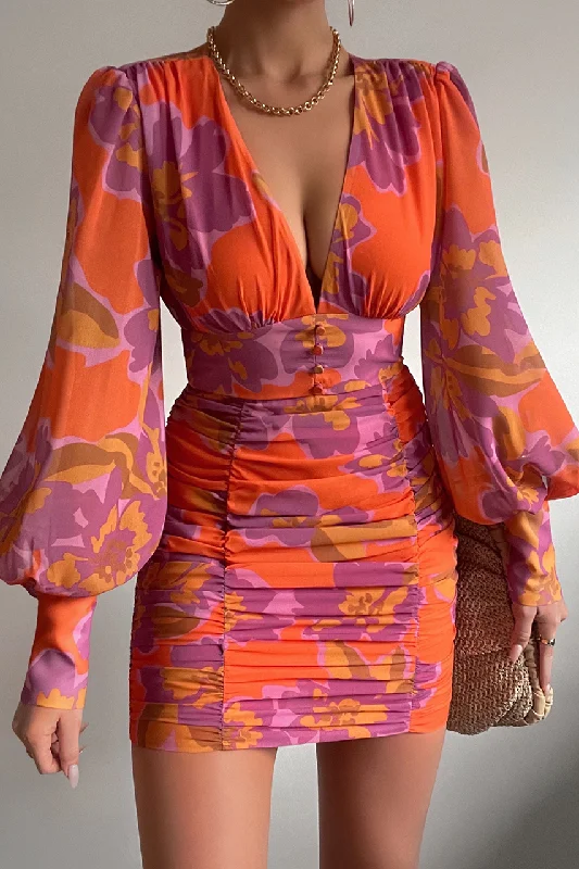 Elle Mini Dress - Orchid Orange