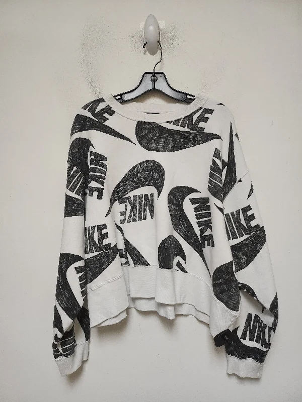 Athletic Sweatshirt Crewneck By Nike Apparel In Black & White, Size: 1x