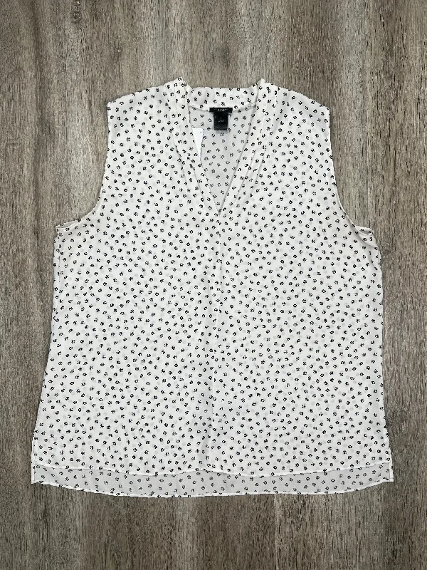 Black & White Blouse Sleeveless Ann Taylor, Size Xl