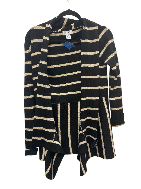 Cardigan By Carmen By Carmen Marc Valvo In Striped Pattern, Size: M