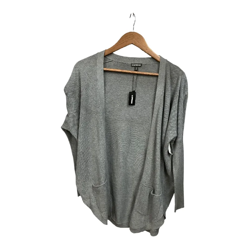 Cardigan By Express In Grey, Size: Xs