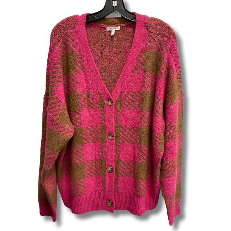 Cardigan By Maurices In Brown & Pink, Size: Xl