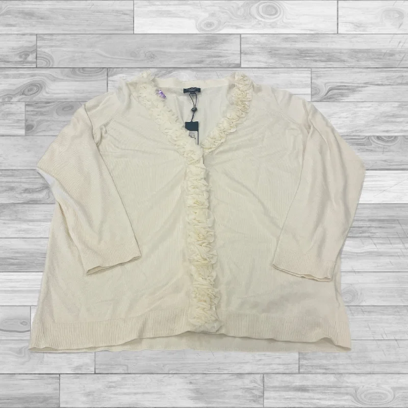 Cardigan By Talbots In Cream, Size: 2x