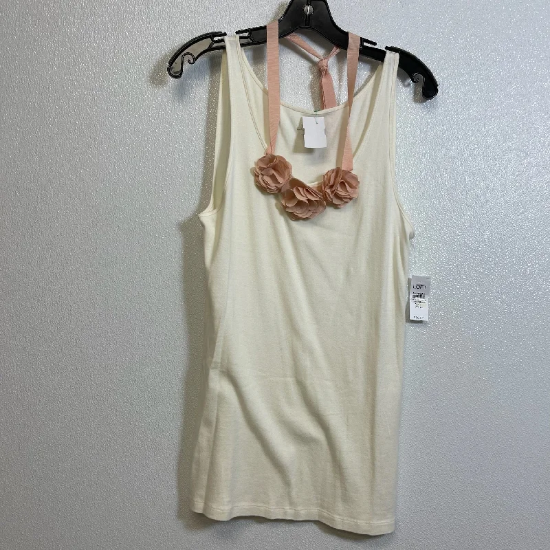 Ivory Top Sleeveless Loft O, Size Xl