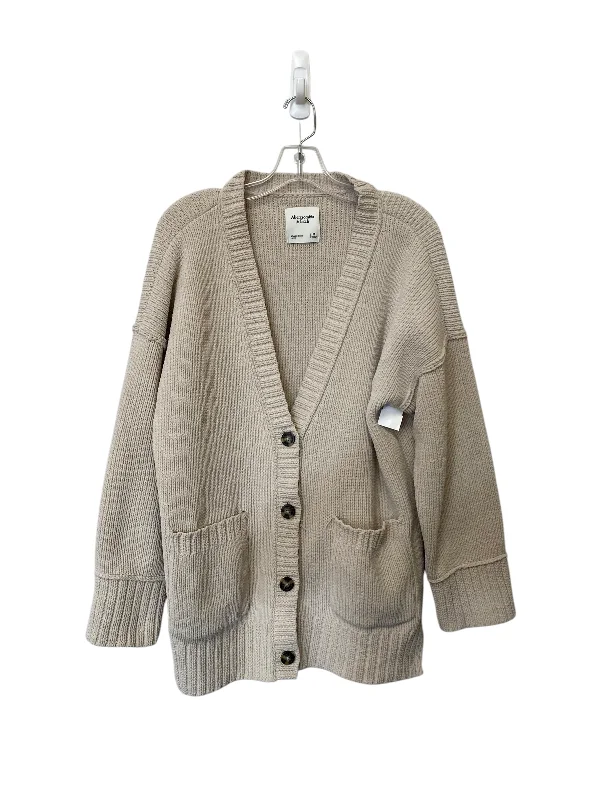 Sweater Cardigan By Abercrombie And Fitch In Tan, Size: M