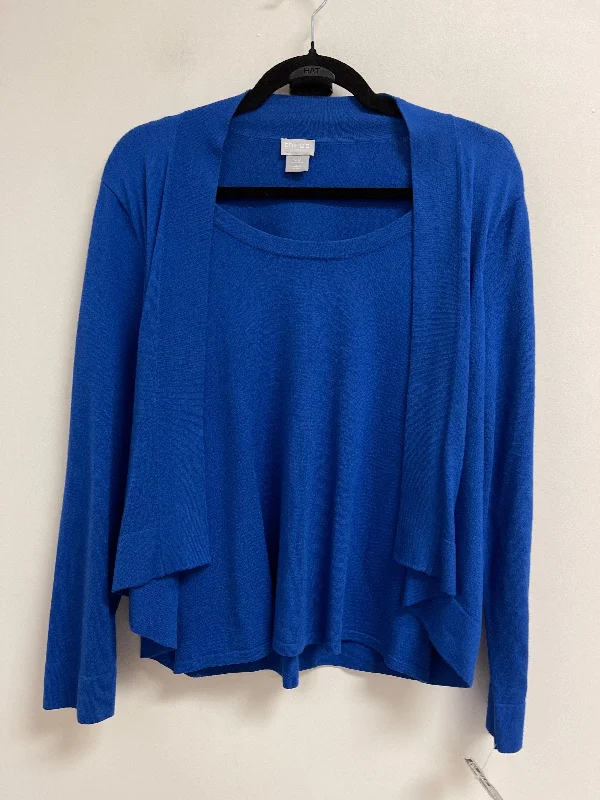 Sweater Cardigan By Chicos In Blue, Size: Xs