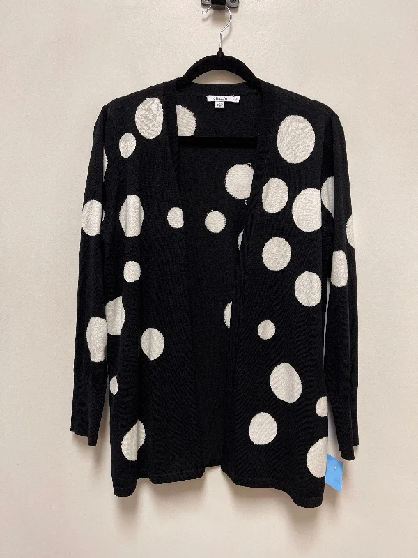 Sweater Cardigan By Chicos In Polkadot Pattern, Size: M