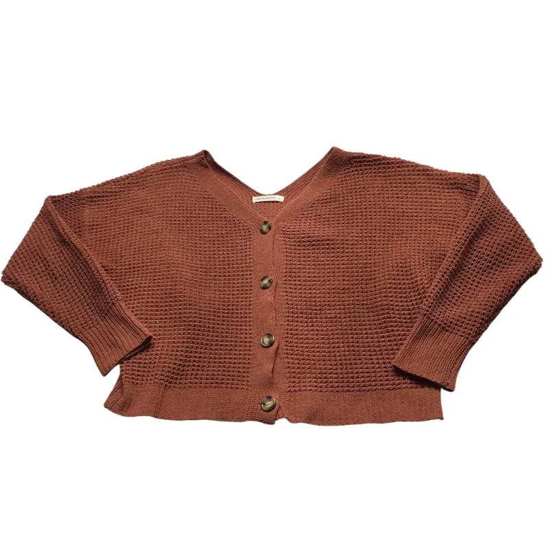 Sweater Cardigan By Clothes Mentor In Orange, Size: L