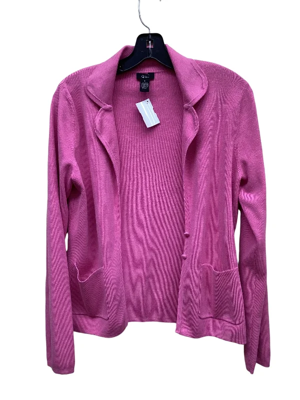 Sweater Cardigan By Clothes Mentor In Pink, Size: L