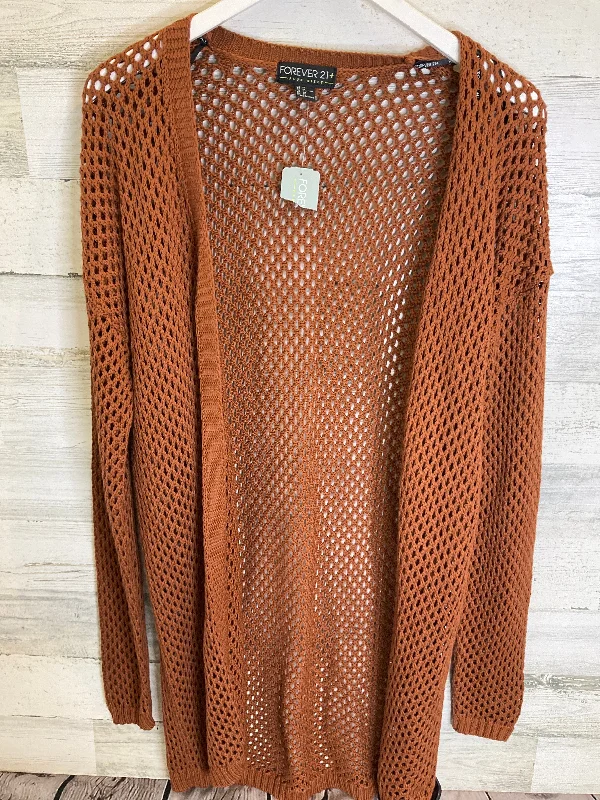 Sweater Cardigan By Forever 21 In Brown, Size: 1x