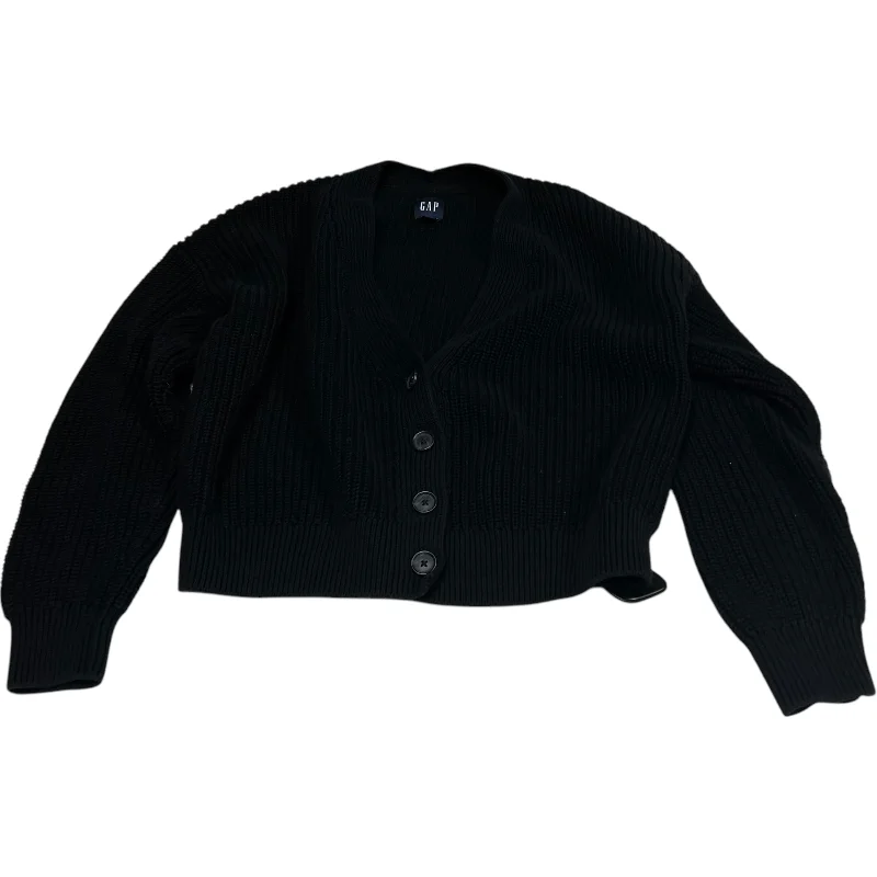 Sweater Cardigan By Gap In Black, Size: M