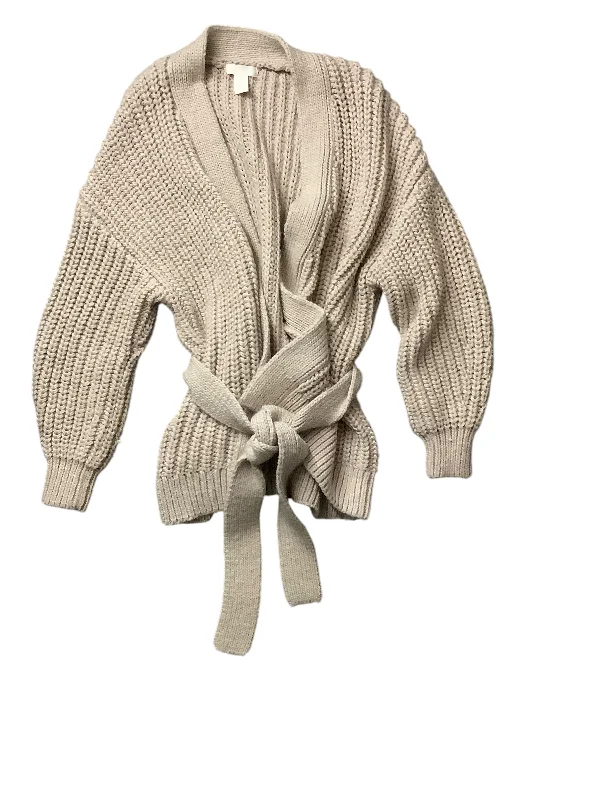 Sweater Cardigan By H&m In Cream, Size: L