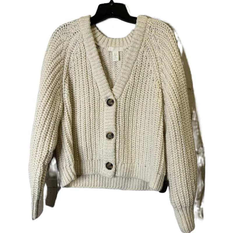 Sweater Cardigan By H&m In Cream, Size: M