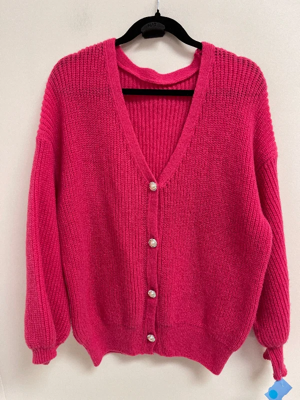 Sweater Cardigan By Shein In Pink, Size: M