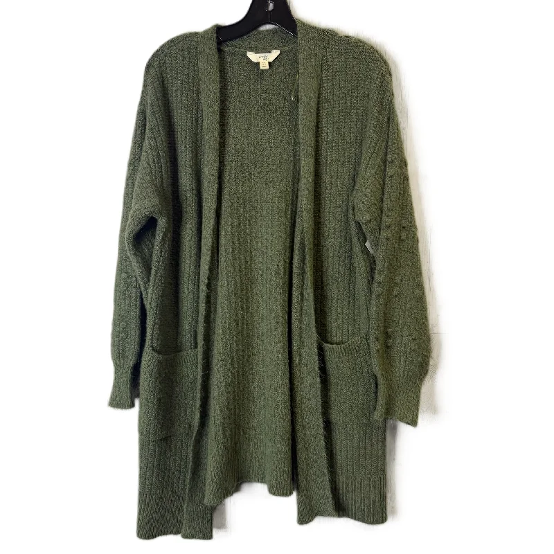 Sweater Cardigan By Terra & Sky In Green, Size: 1x