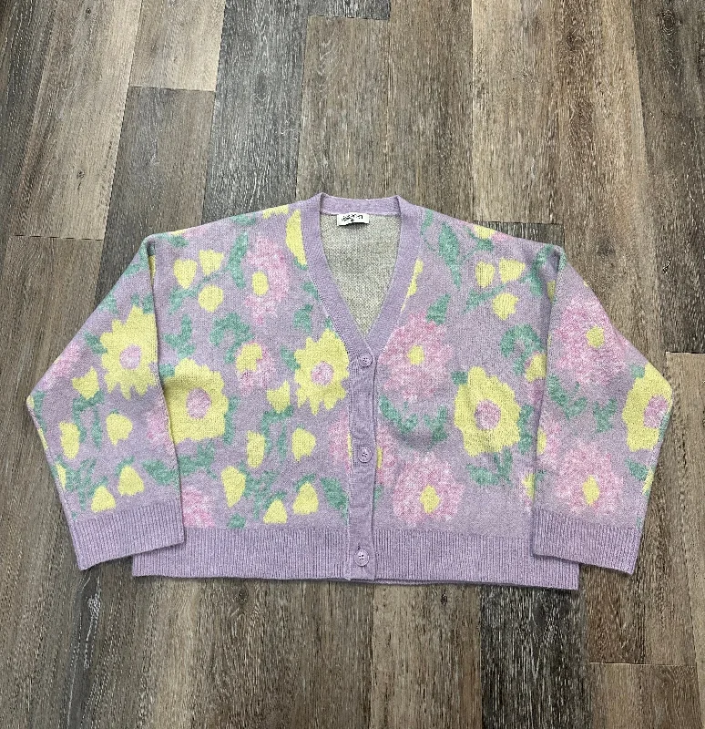 Sweater Cardigan By The Post In Floral Print, Size: L