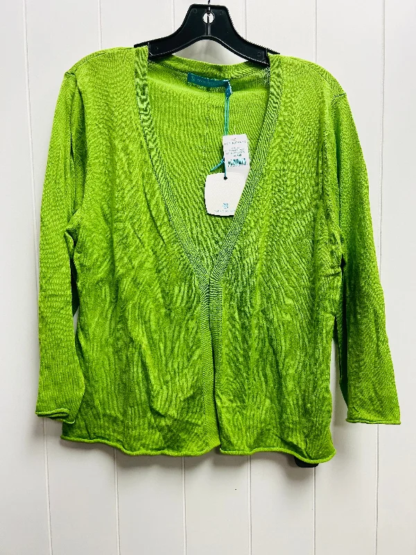 Sweater Cardigan By Tori Richards In Green, Size: L