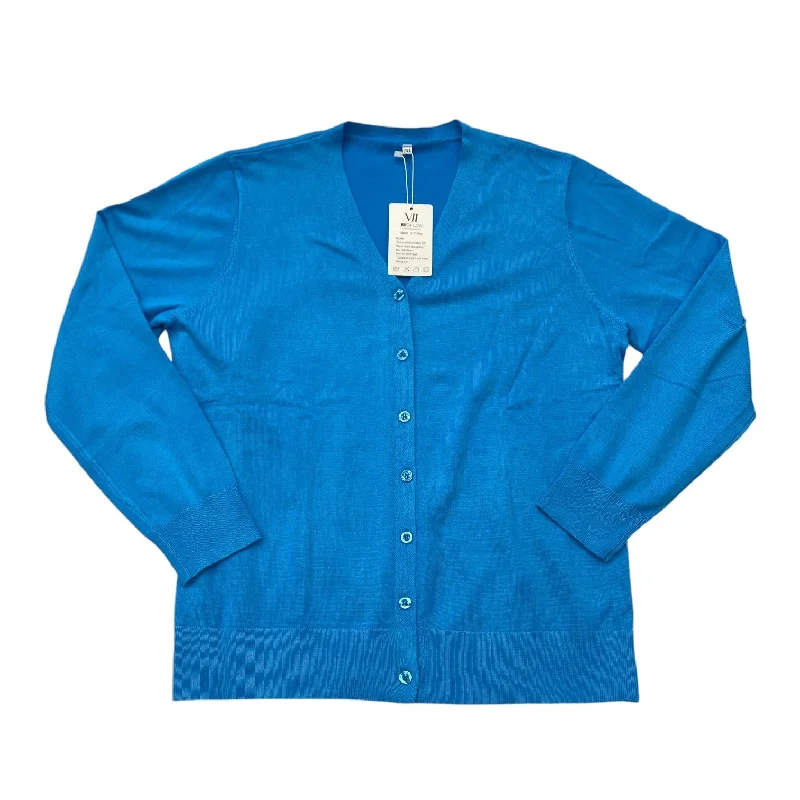 Sweater Cardigan By Viishow In Blue, Size: 2x