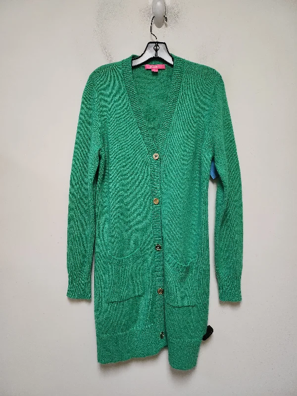 Sweater Cardigan Designer By Lilly Pulitzer In Green, Size: L