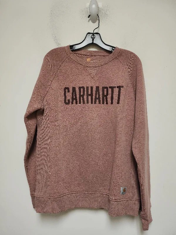 Sweatshirt Crewneck By Carhartt In Maroon, Size: L