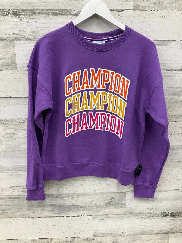 Sweatshirt Crewneck By Champion In Purple, Size: Xs