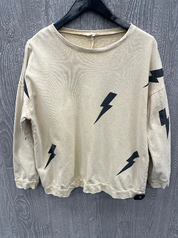 Sweatshirt Crewneck By Easel In Beige, Size: S