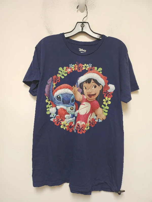 Top Short Sleeve Basic By Disney Store In Blue, Size: L