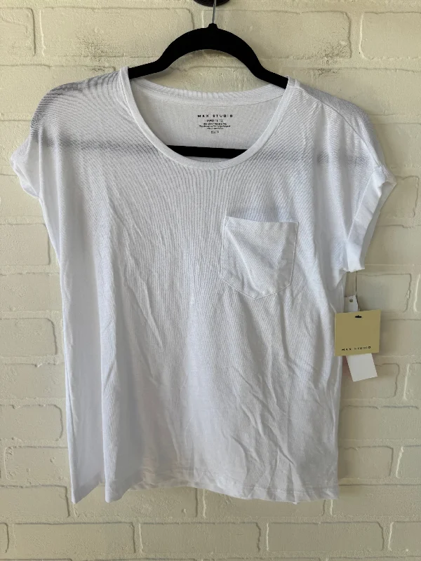 Top Short Sleeve Basic By Max Studio In White, Size: Xs