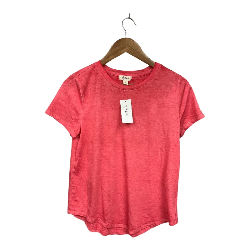 Top Short Sleeve Basic By Style And Company In Orange, Size: M