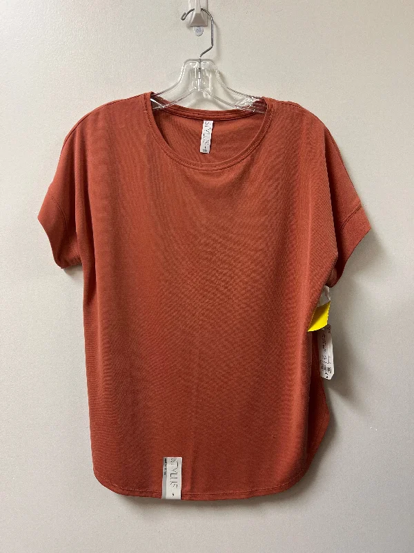 Top Short Sleeve Basic By Stylus In Orange, Size: S