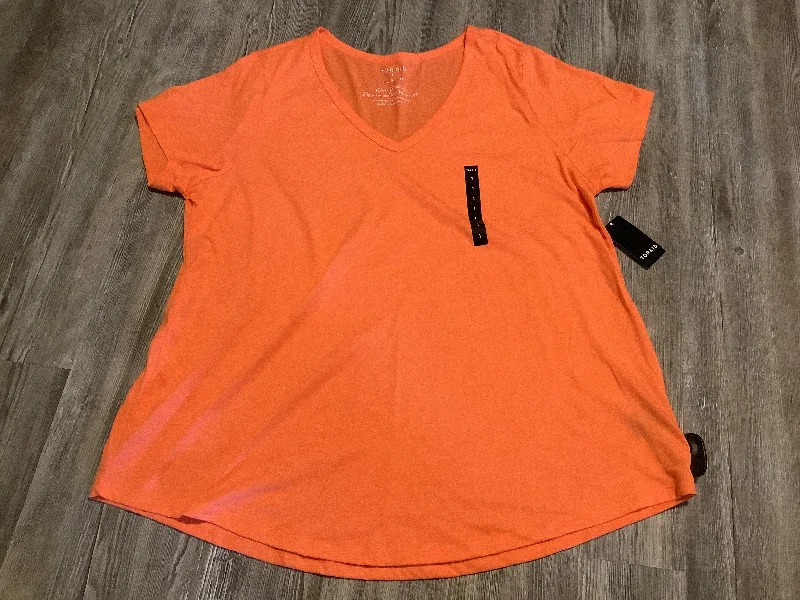 Top Short Sleeve Basic By Torrid In Orange, Size: 1x