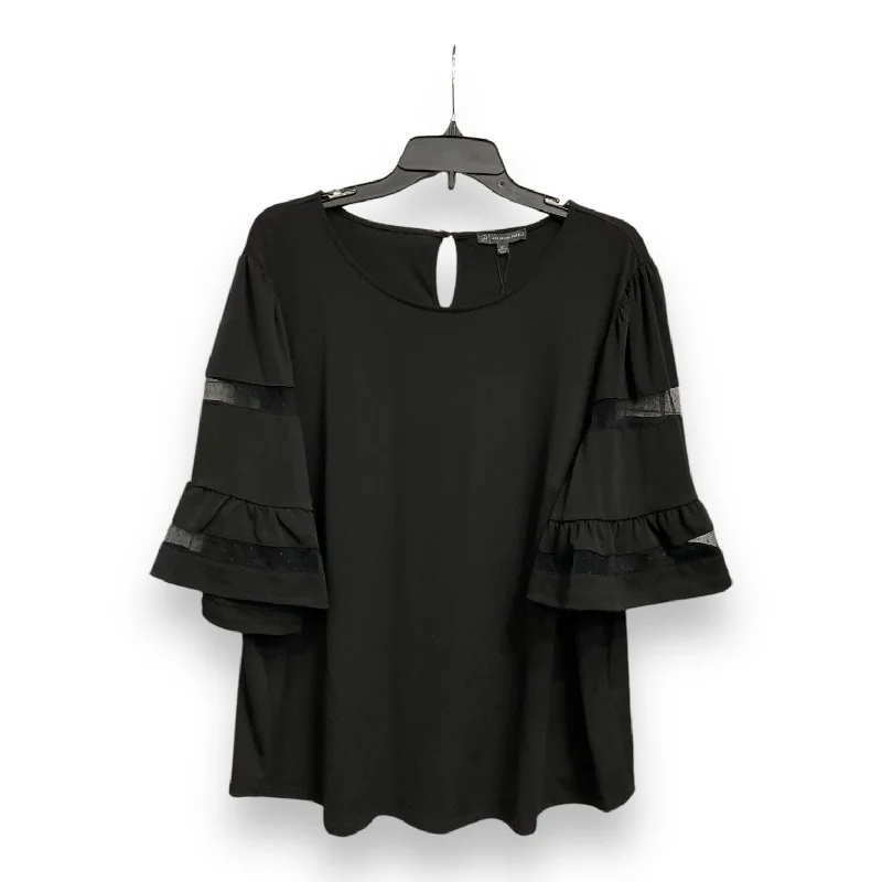 Top Short Sleeve By Adrianna Papell In Black, Size: 2x