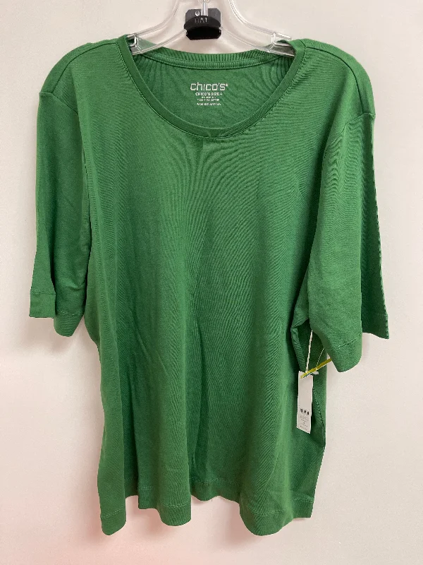 Top Short Sleeve By Chicos In Green, Size: 2x