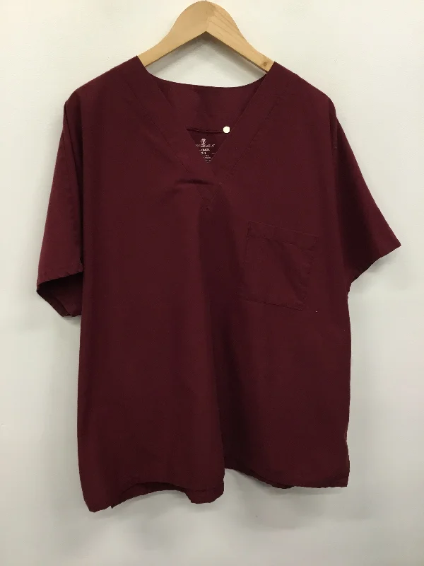 Top Short Sleeve By Clothes Mentor In Maroon, Size: 2x