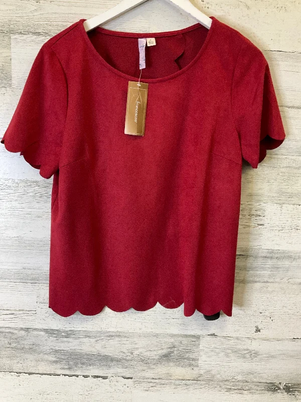 Top Short Sleeve By Francesca's In Red, Size: L