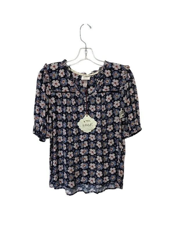 Top Short Sleeve By Knox Rose In Floral Print, Size: Xs