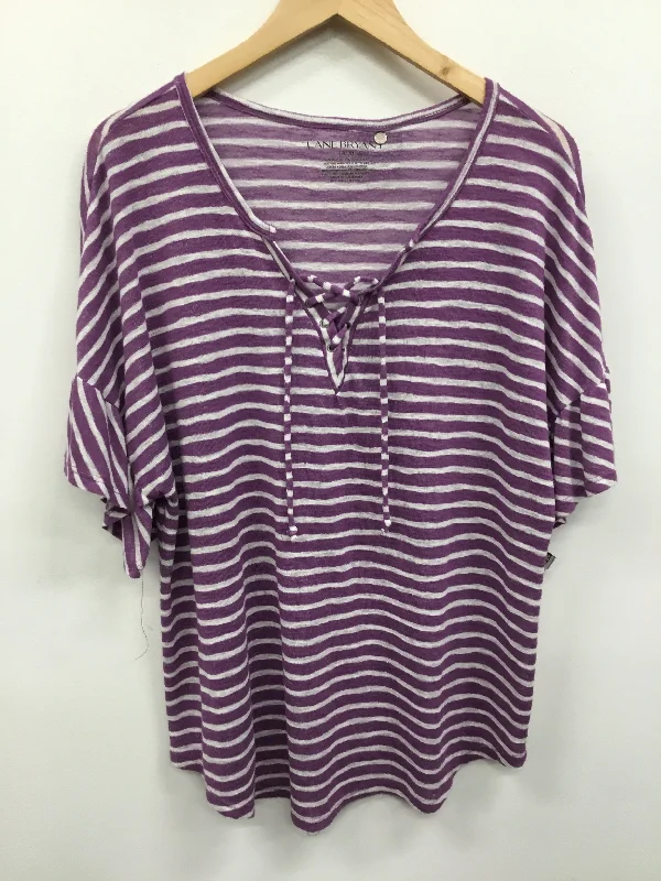 Top Short Sleeve By Lane Bryant In Purple, Size: Xxl