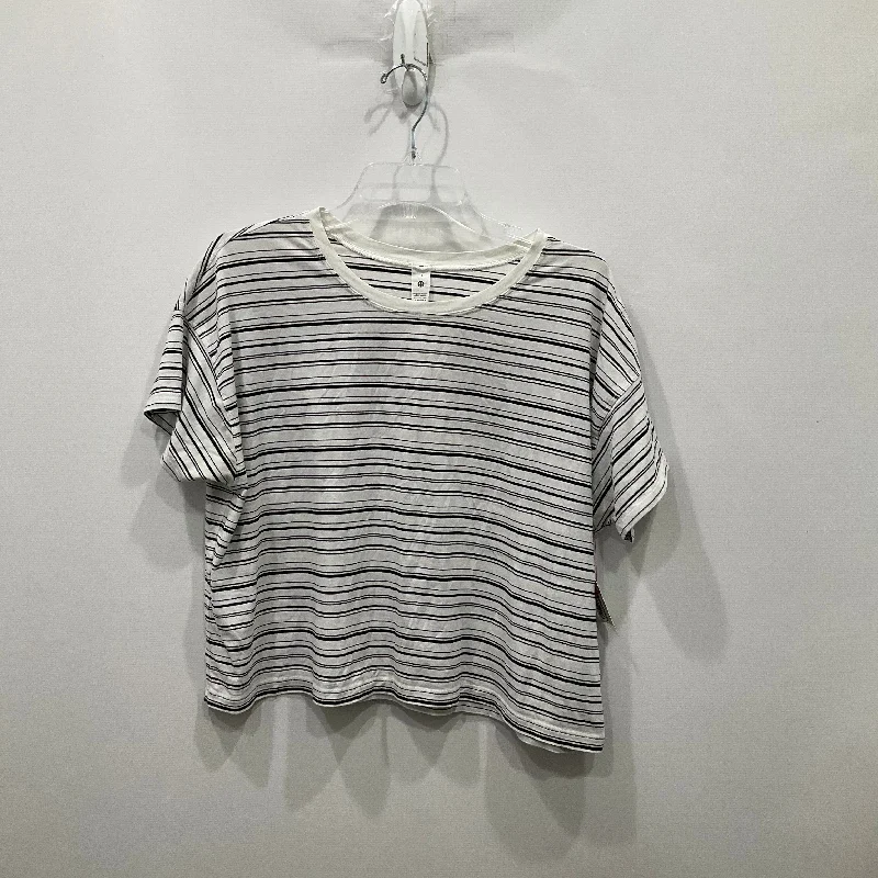 Top Short Sleeve By Lululemon In Striped Pattern, Size: 12