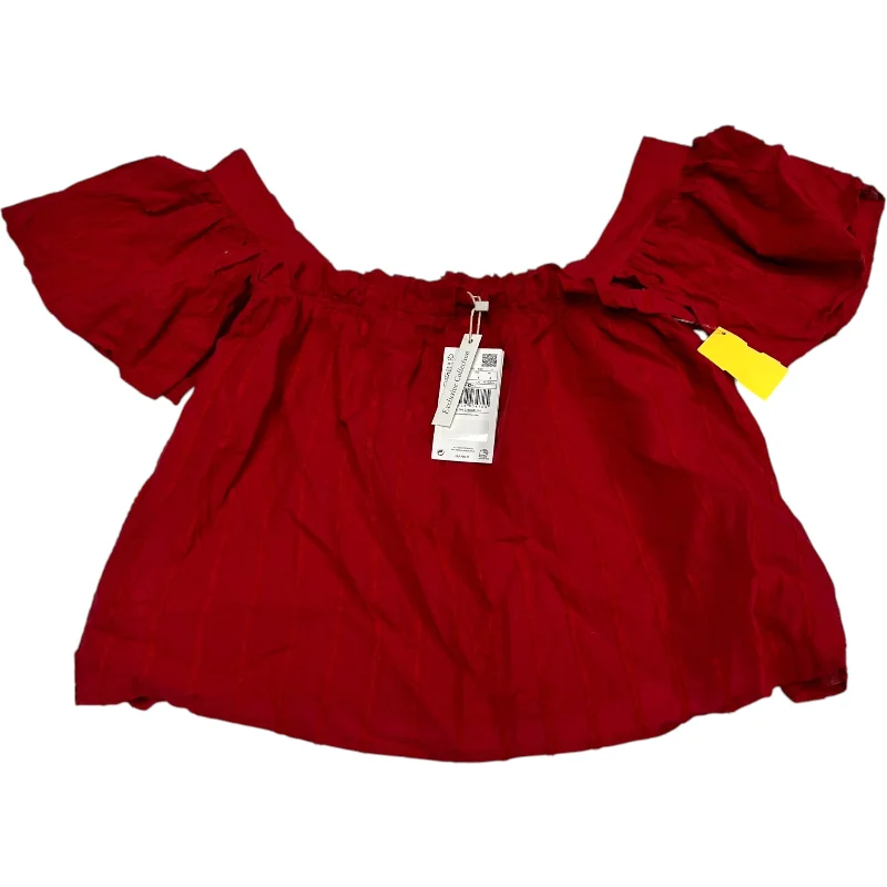 Top Short Sleeve By Mng In Red, Size: S