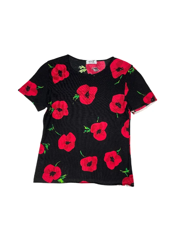 Top Short Sleeve By Moschino In Black & Red