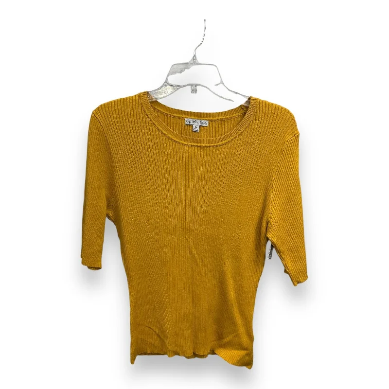 Top Short Sleeve By Ophelia Roe In Yellow, Size: Xl