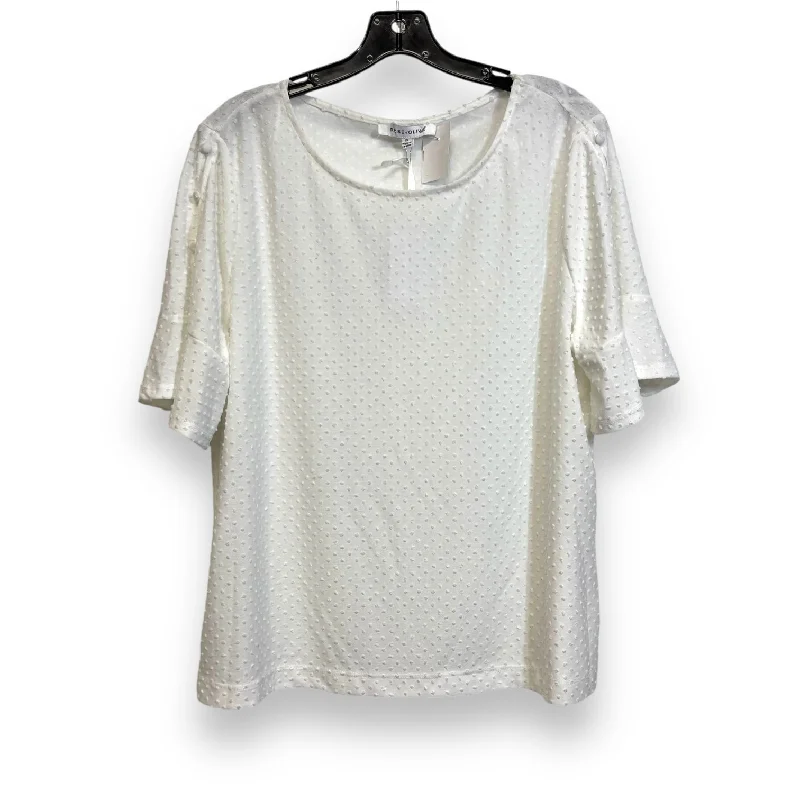 Top Short Sleeve By Rose And Olive In White, Size: Xl