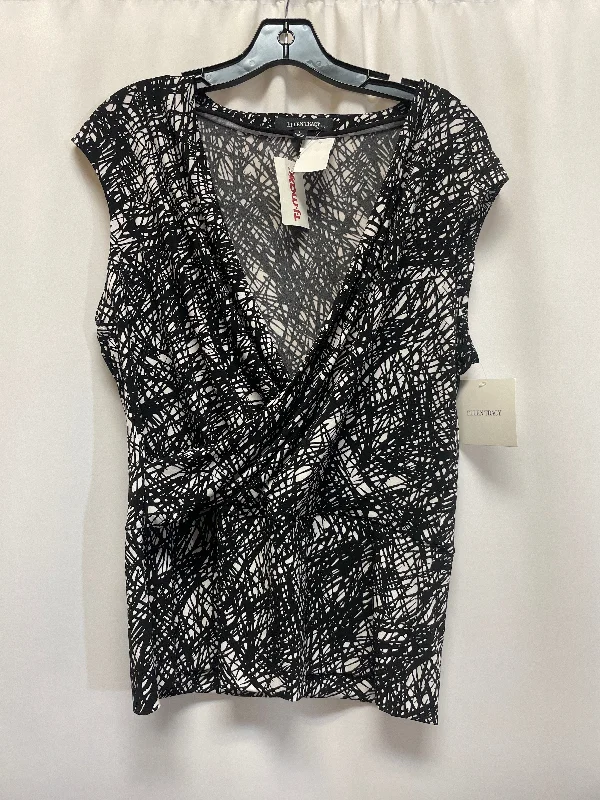 Top Sleeveless By Ellen Tracy In Black & White, Size: L