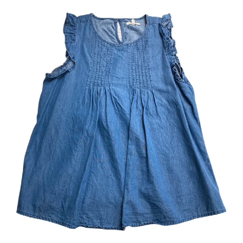 Top Sleeveless By Maurices In Blue Denim, Size: S