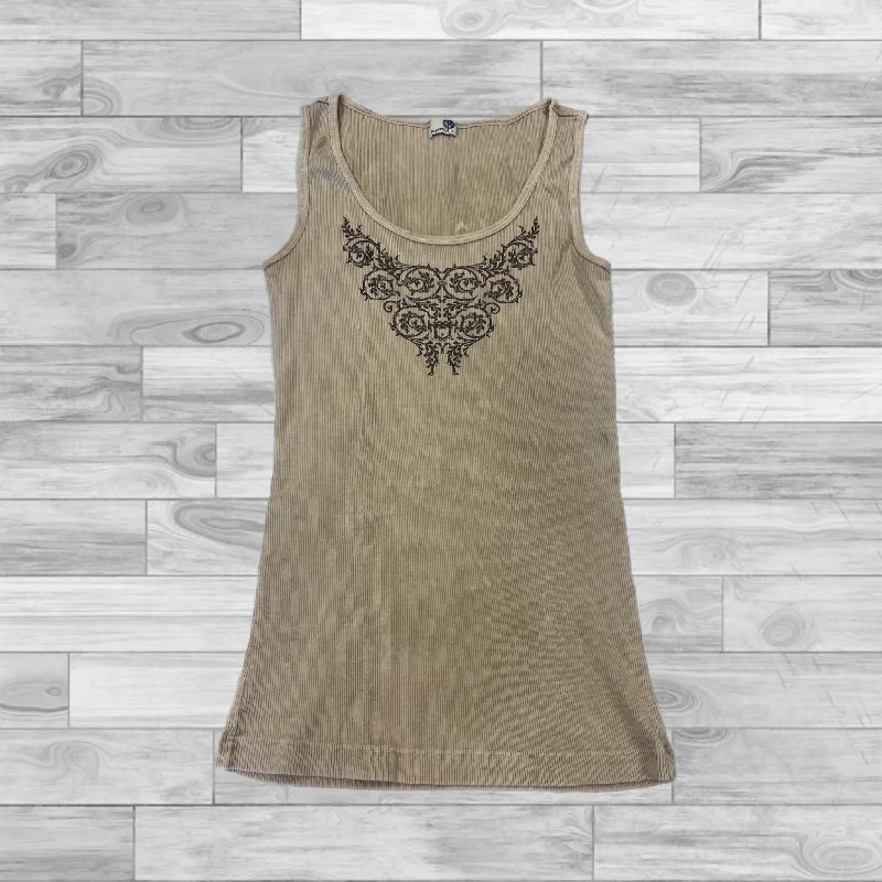 Top Sleeveless By One World In Tan, Size: L