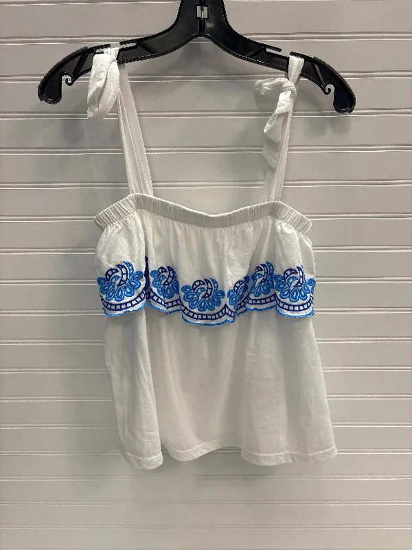 Top Sleeveless Designer By Lilly Pulitzer In Blue & White, Size: Xs