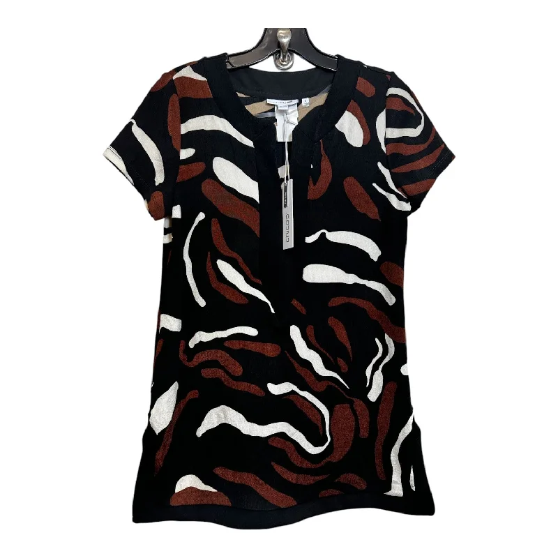 Tunic Short Sleeve By Clothes Mentor In Brown, Size: S