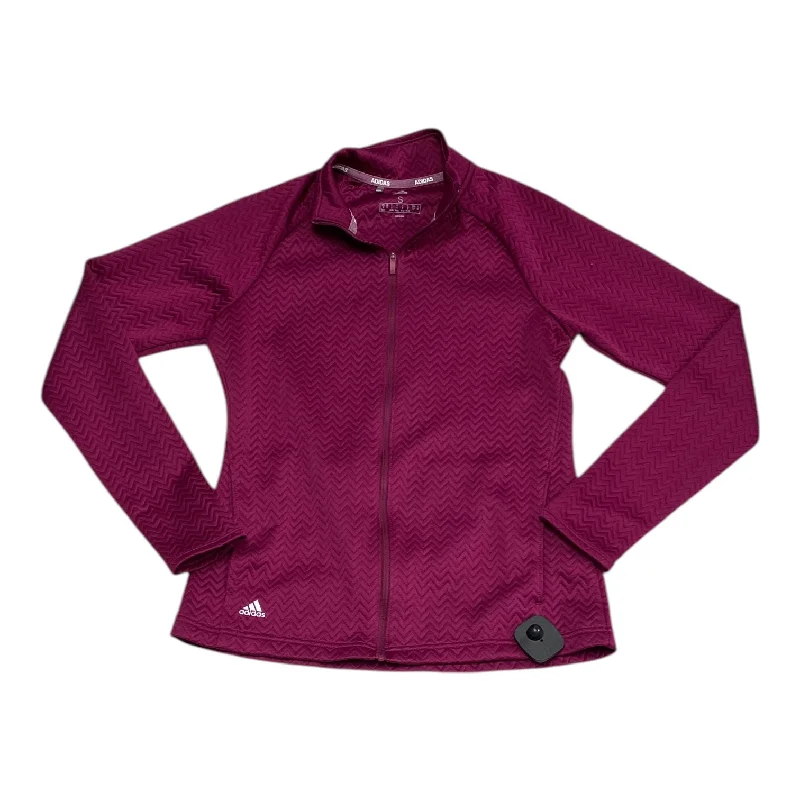 Athletic Sweatshirt Collar By Adidas In Maroon, Size: S