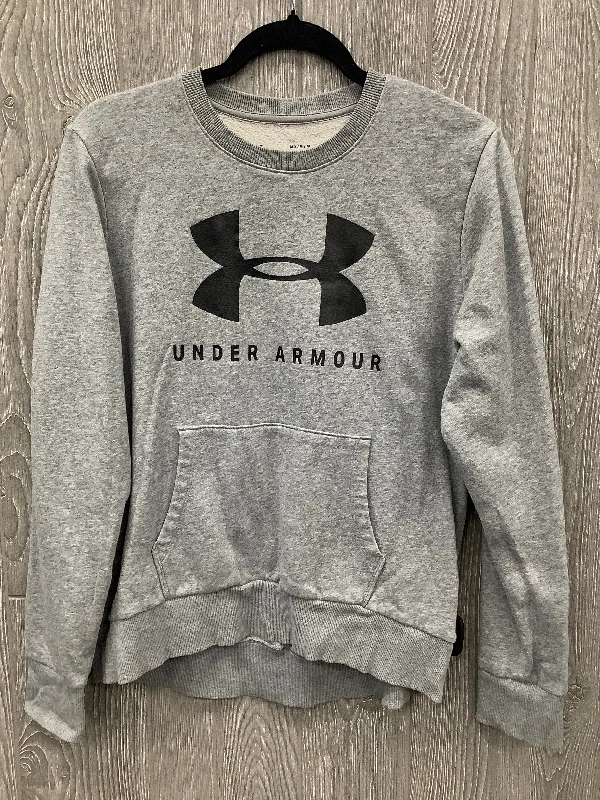 Athletic Sweatshirt Crewneck By Under Armour In Grey, Size: M