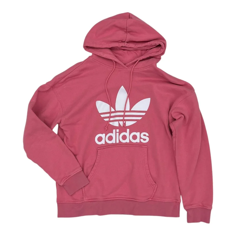 Athletic Sweatshirt Hoodie By Adidas In Pink, Size:S